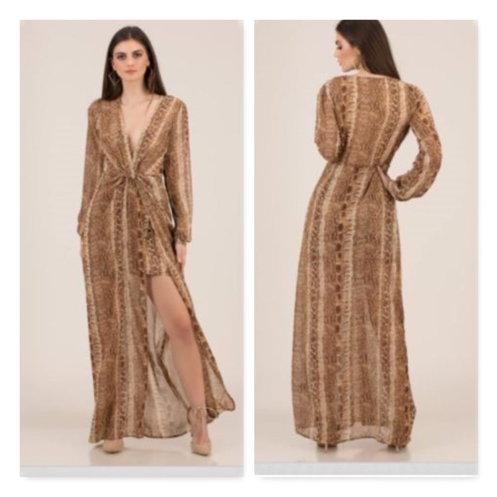Snake Print Maxi Dress